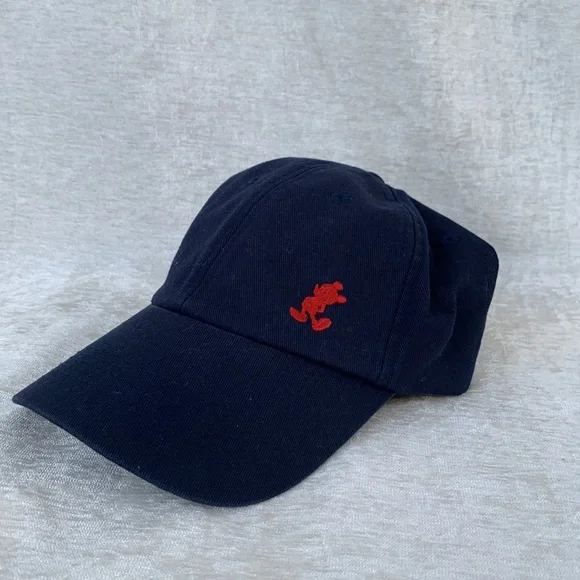 Disney Parks Mickey Mouse Red Embroidered Adjustable Navy Blue Cap - Picture 4 of 8